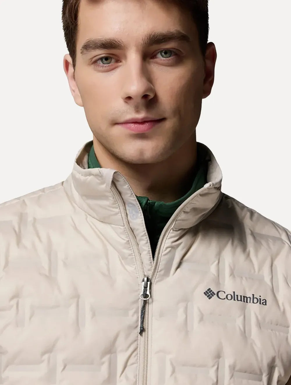 Jaqueta Columbia Masculina Delta Ridge II Down Sem Capuz Caqui Claro