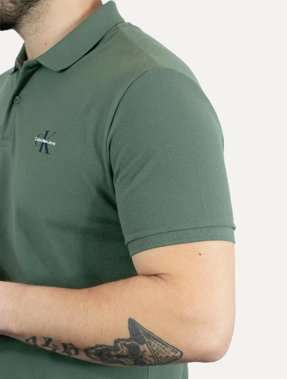 Polo Calvin Klein Jeans Masculina Piquet Regular Fit Re Issue Verde Médio