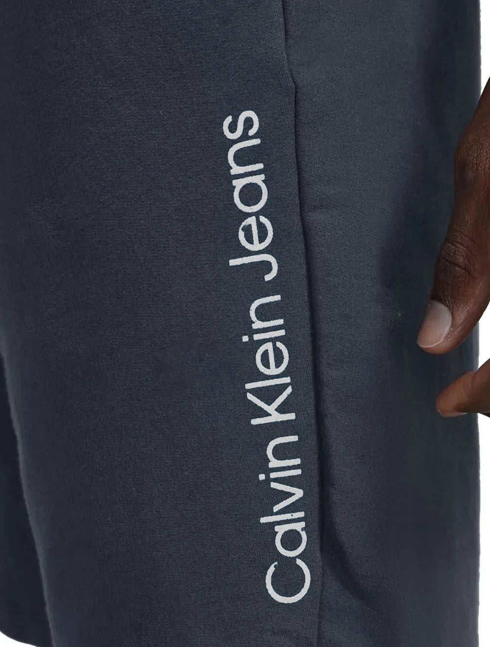 Bermuda Calvin Klein Masculina Moletom Lateral Big New Logo Azul Marinho