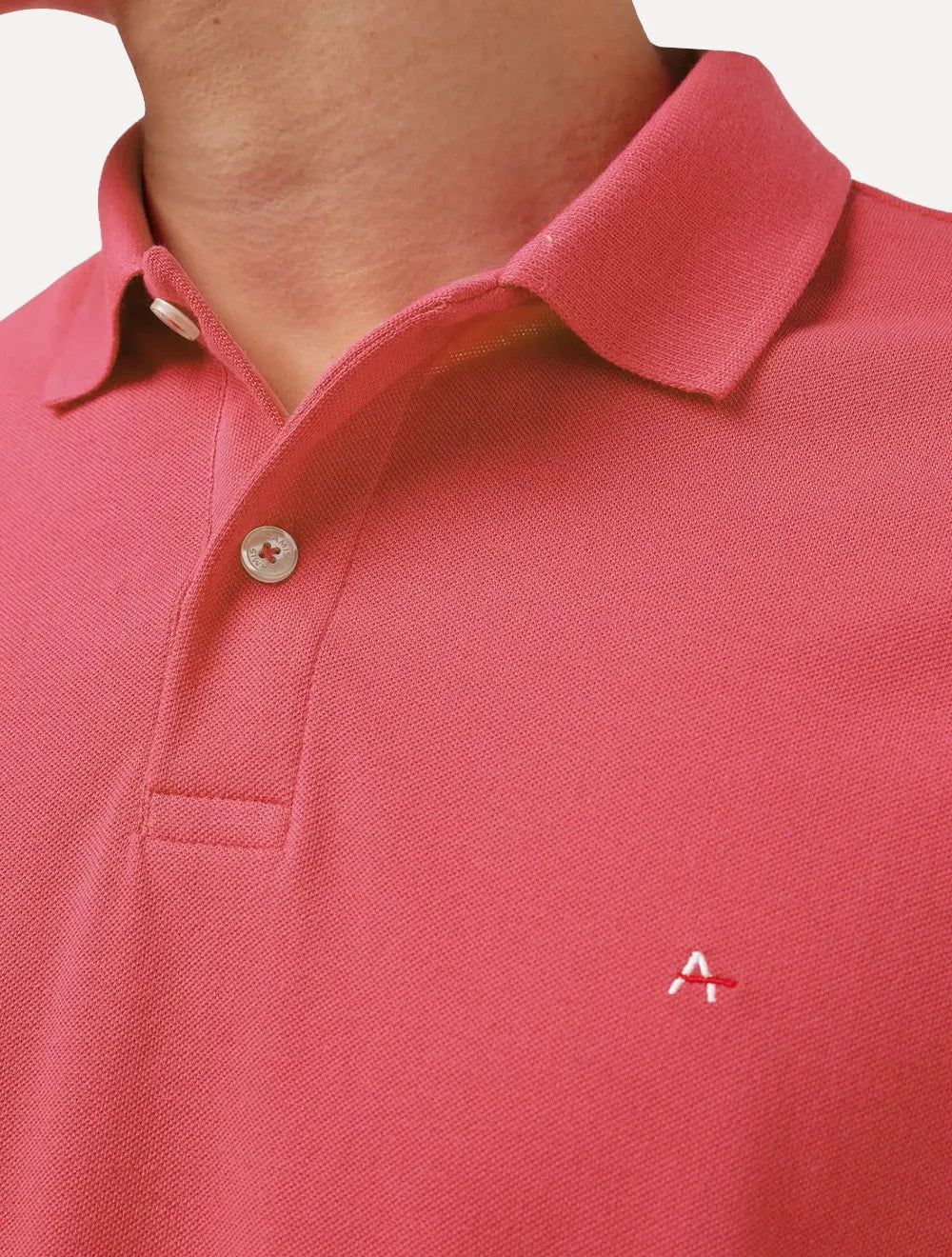 Polo Aramis Masculina Basic Piquet Rosa Coral