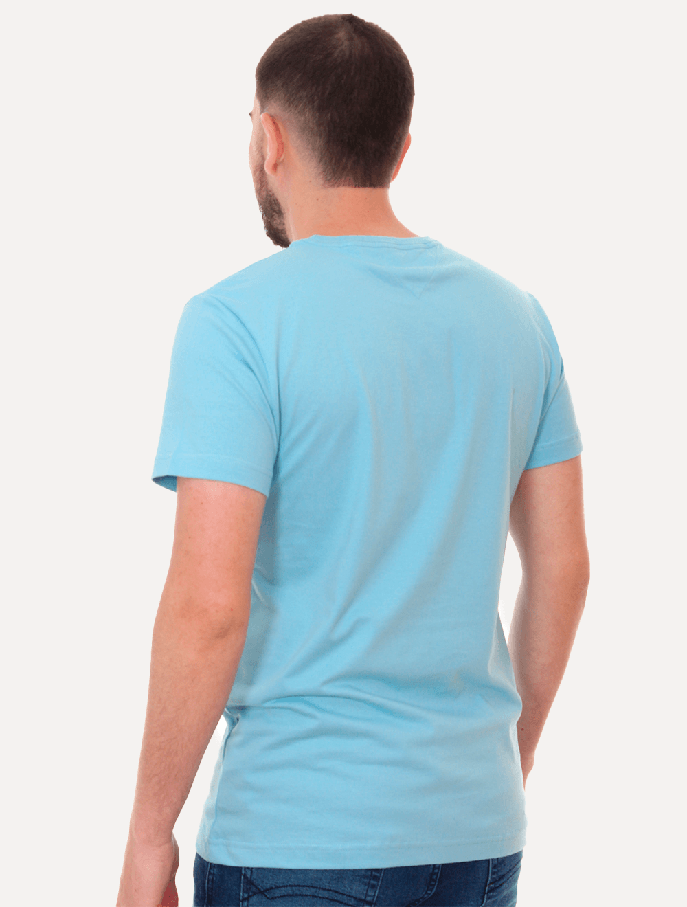 Camiseta Tommy Hilfiger Masculina Essential Cotton Azul Celeste