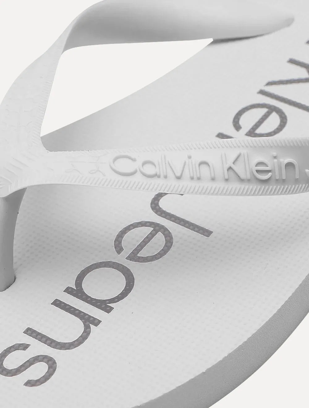 Chinelo Calvin Klein Jeans Silk Grey Logo Básico Branco