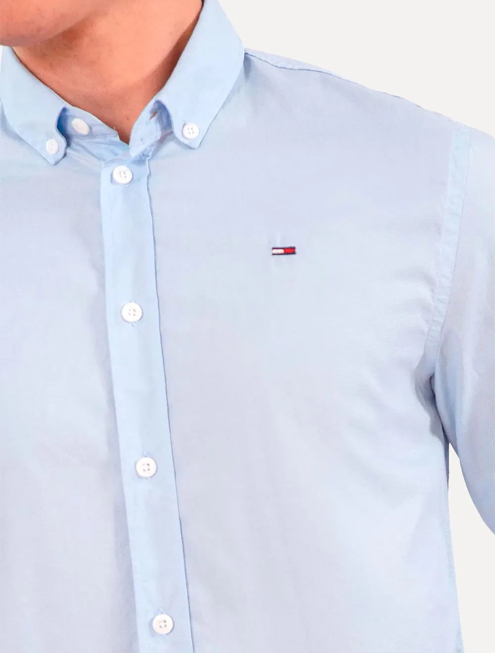 Camisa Tommy Jeans Masculina Slim Original Azul Claro