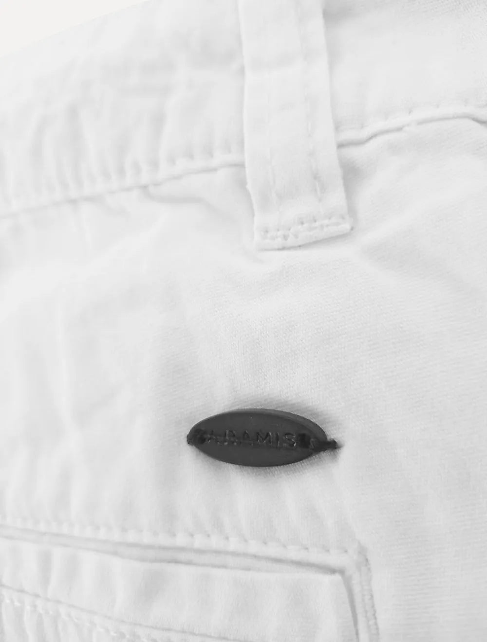 Bermuda Aramis Masculina Sarja Chino Cós Chambray Branca