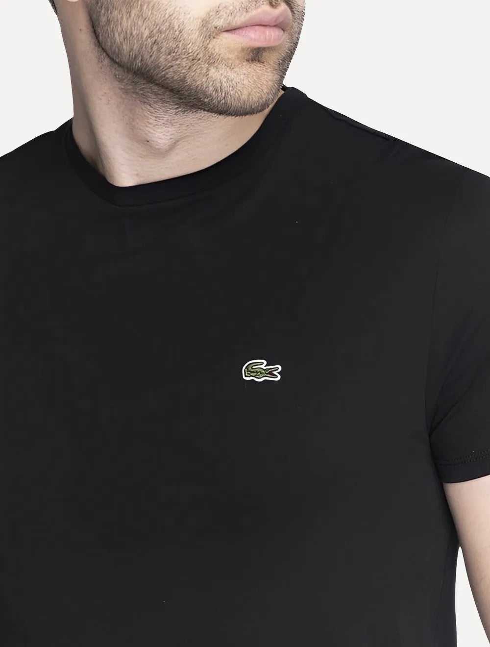Camiseta Lacoste Masculina Classic Pima Cotton Logo Preta