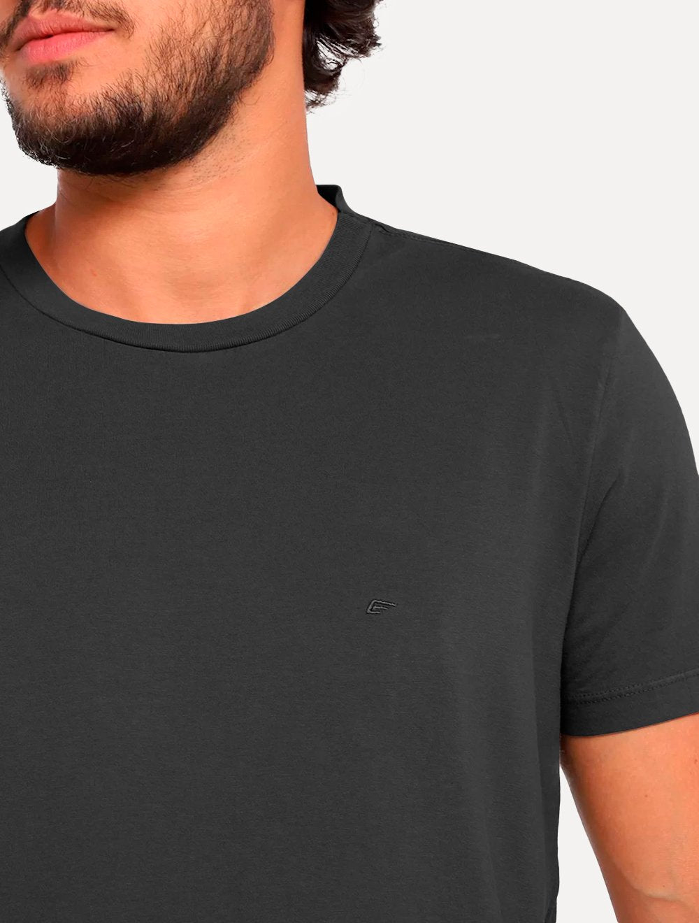 Camiseta Ellus Masculina Cotton Fine Classic Logo Grafite