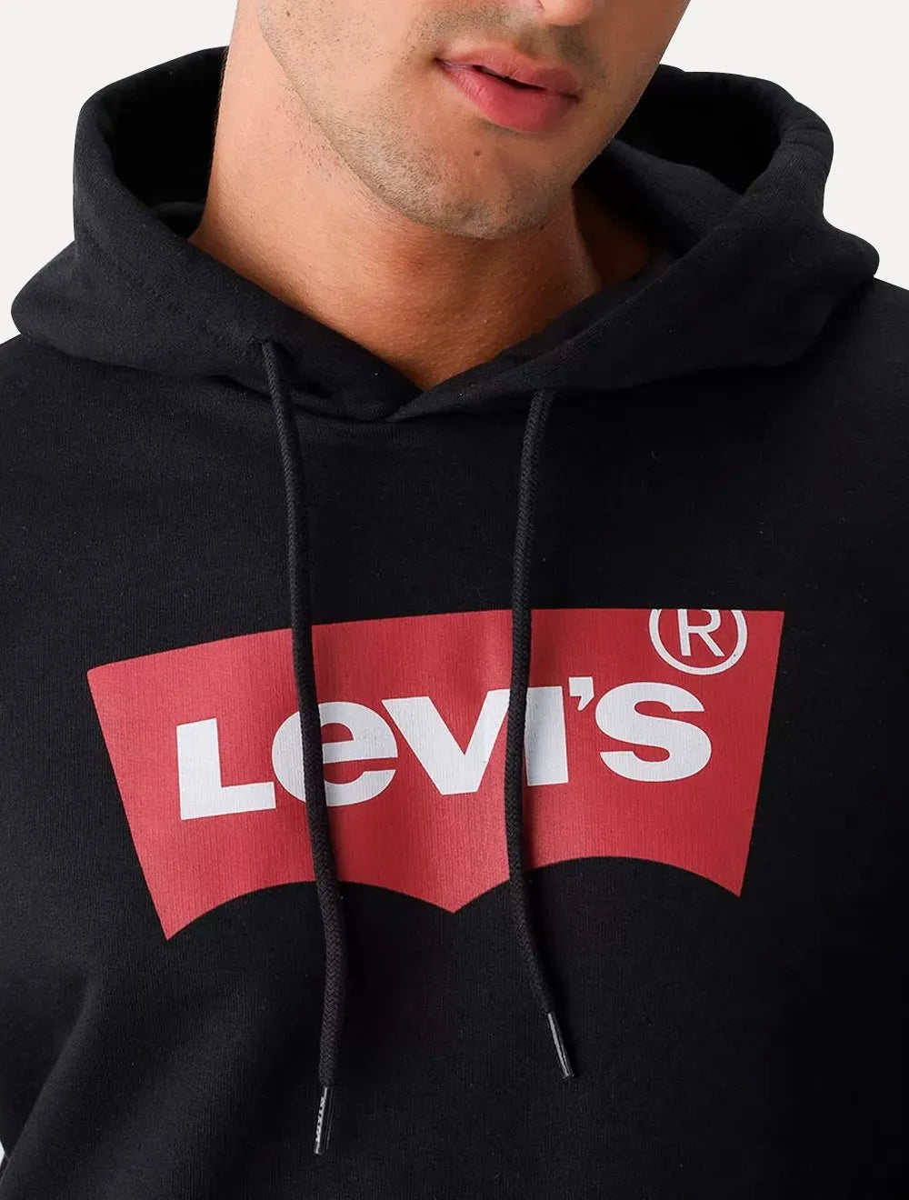 Moletom Levis Canguru Batwing Com Capuz Preto