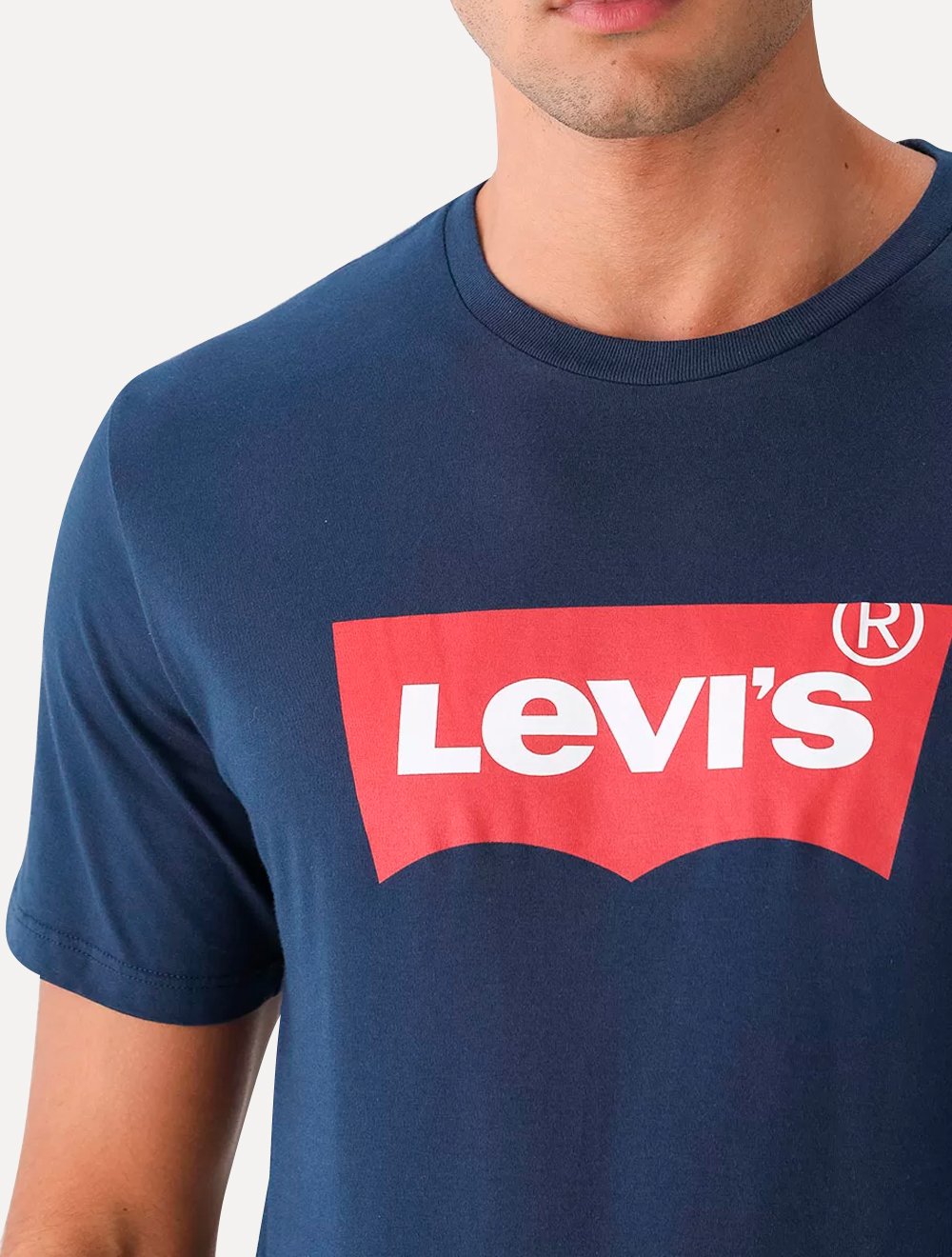 Camiseta Levis Masculina Logo Batwing Azul Marinho
