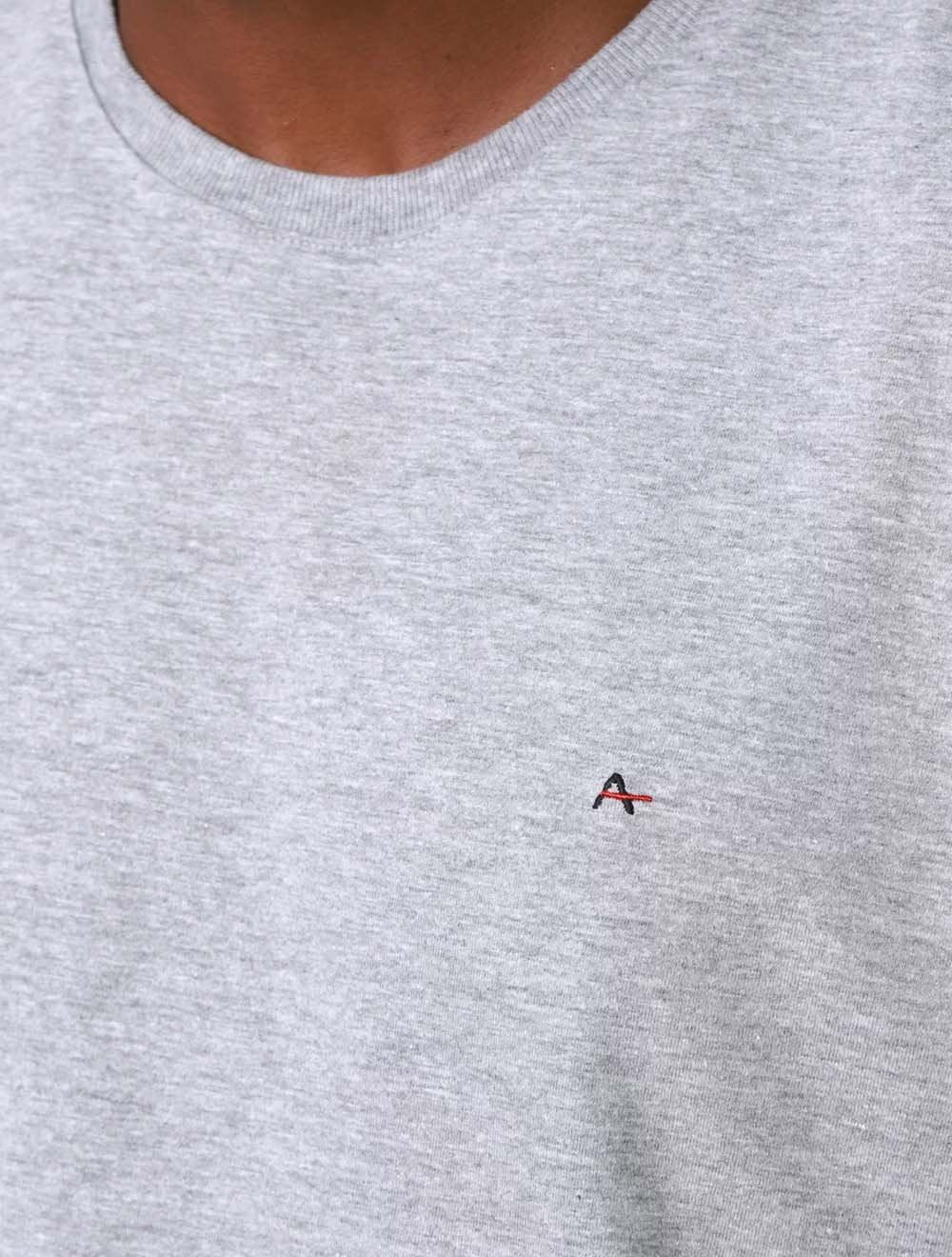 Camiseta Aramis Masculina Basic Lisa Cinza Mescla