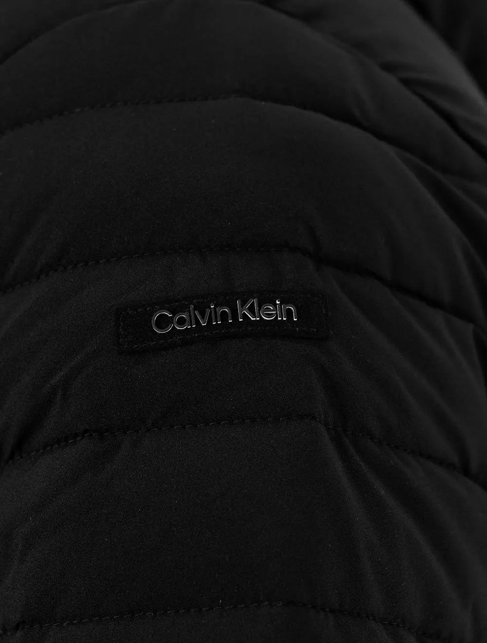 Jaqueta Calvin Klein Masculina Hoodie Matelassê Sherpa Preta