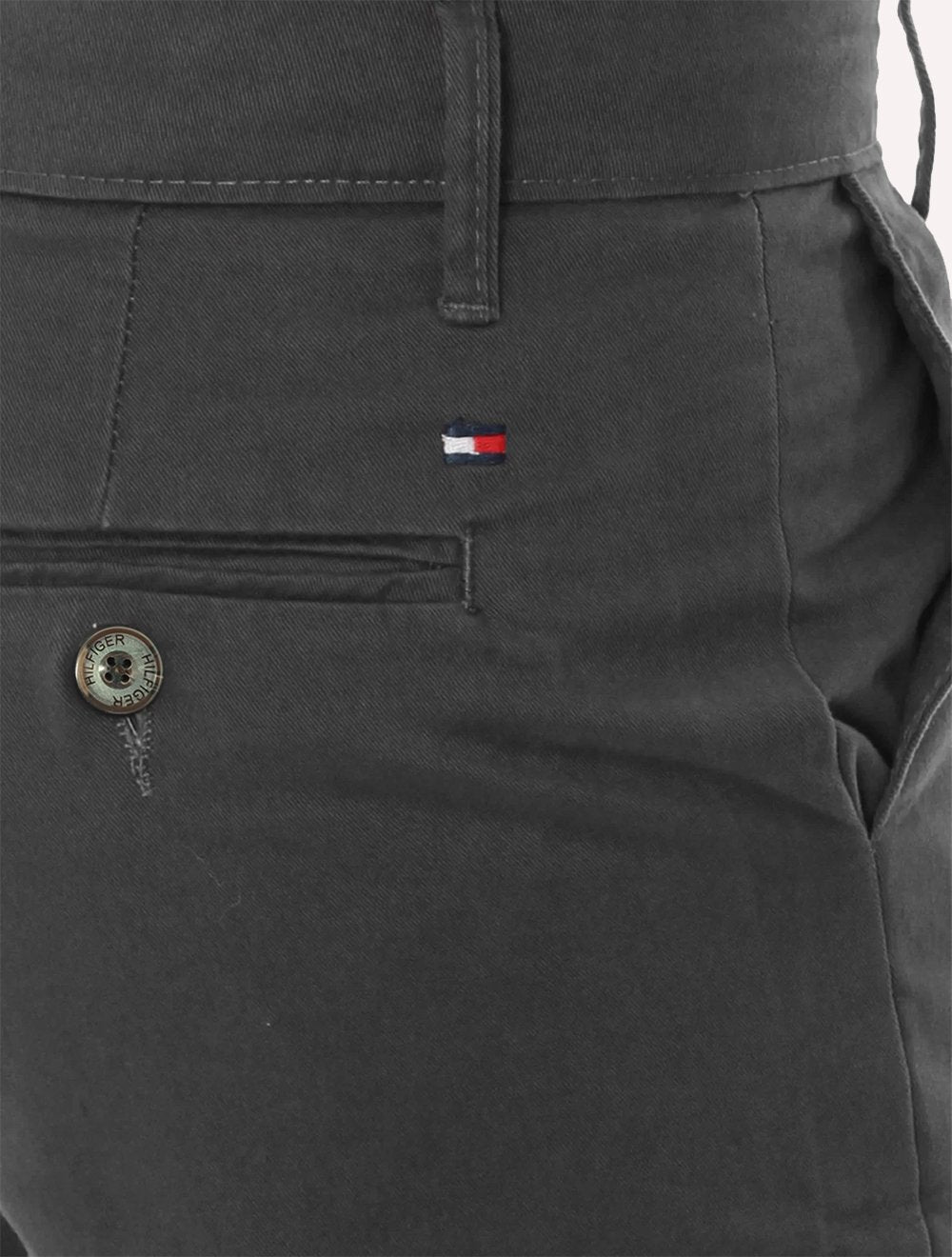 Bermuda Tommy Hilfiger Masculina de Sarja Stretch Chumbo