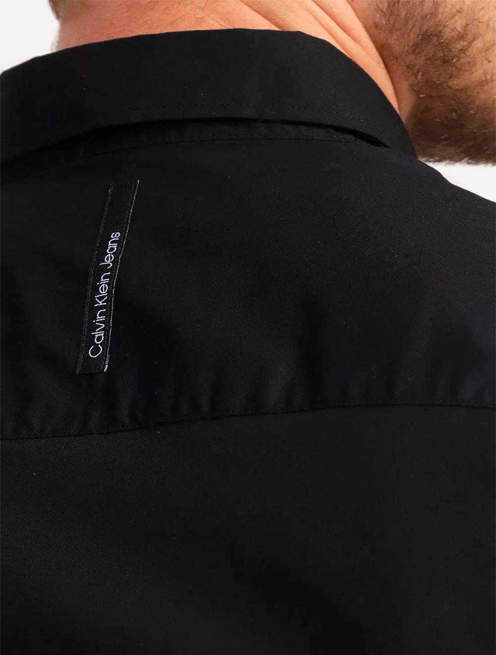 Camisa Calvin Klein Masculina Slim Fit New CKJ Logo Preta