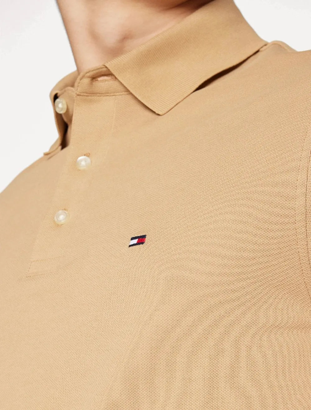 Polo Tommy Hilfiger Masculina Slim Piquet 1985 Cáqui