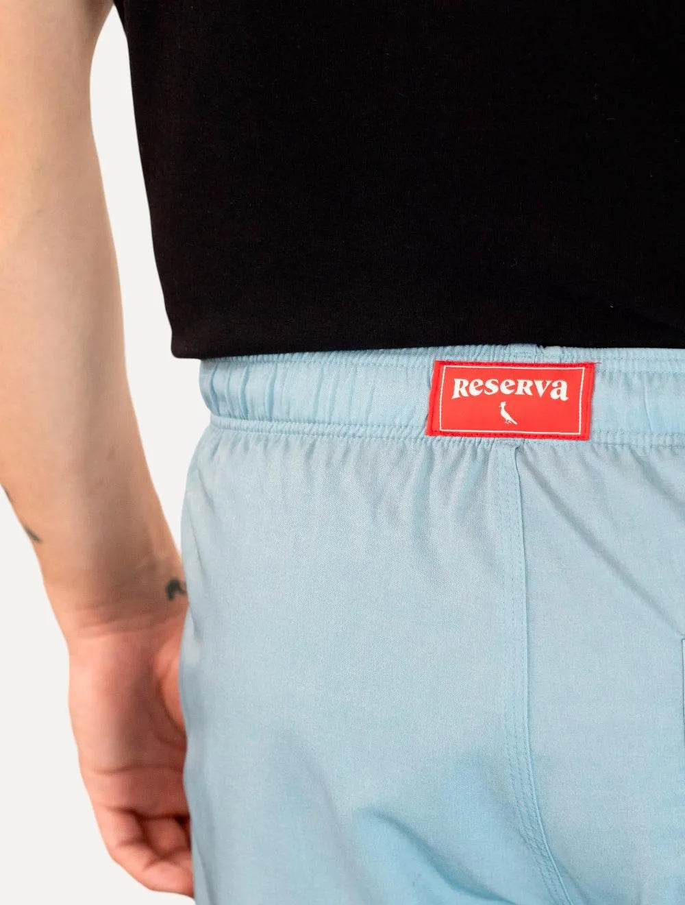 Short Reserva Masculino D'Água Beachwear Texture Azul Claro Mescla
