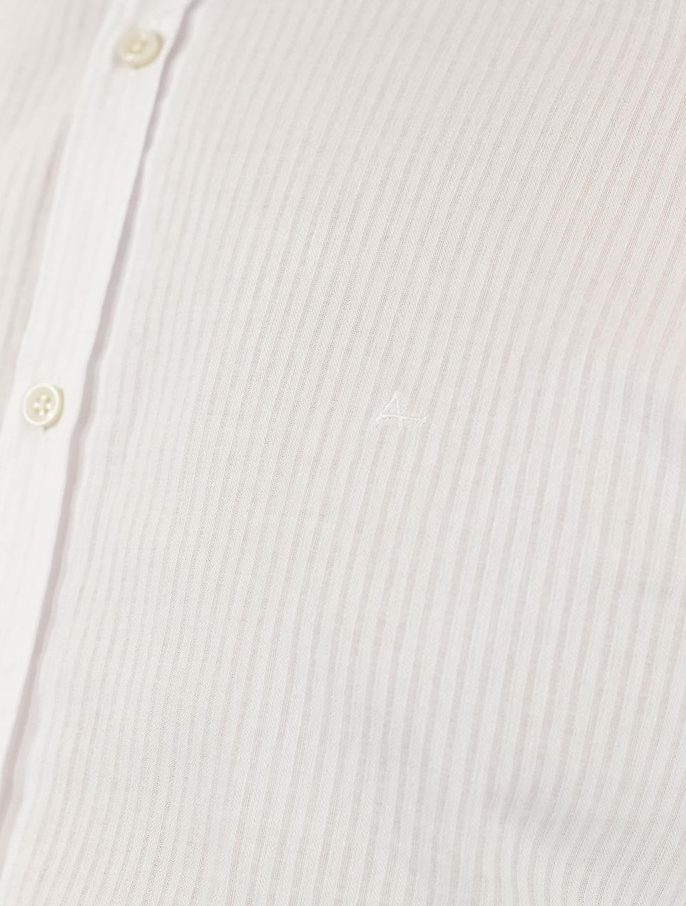 Camisa Aramis Masculina Slim Algodão Textura Listrada Branca