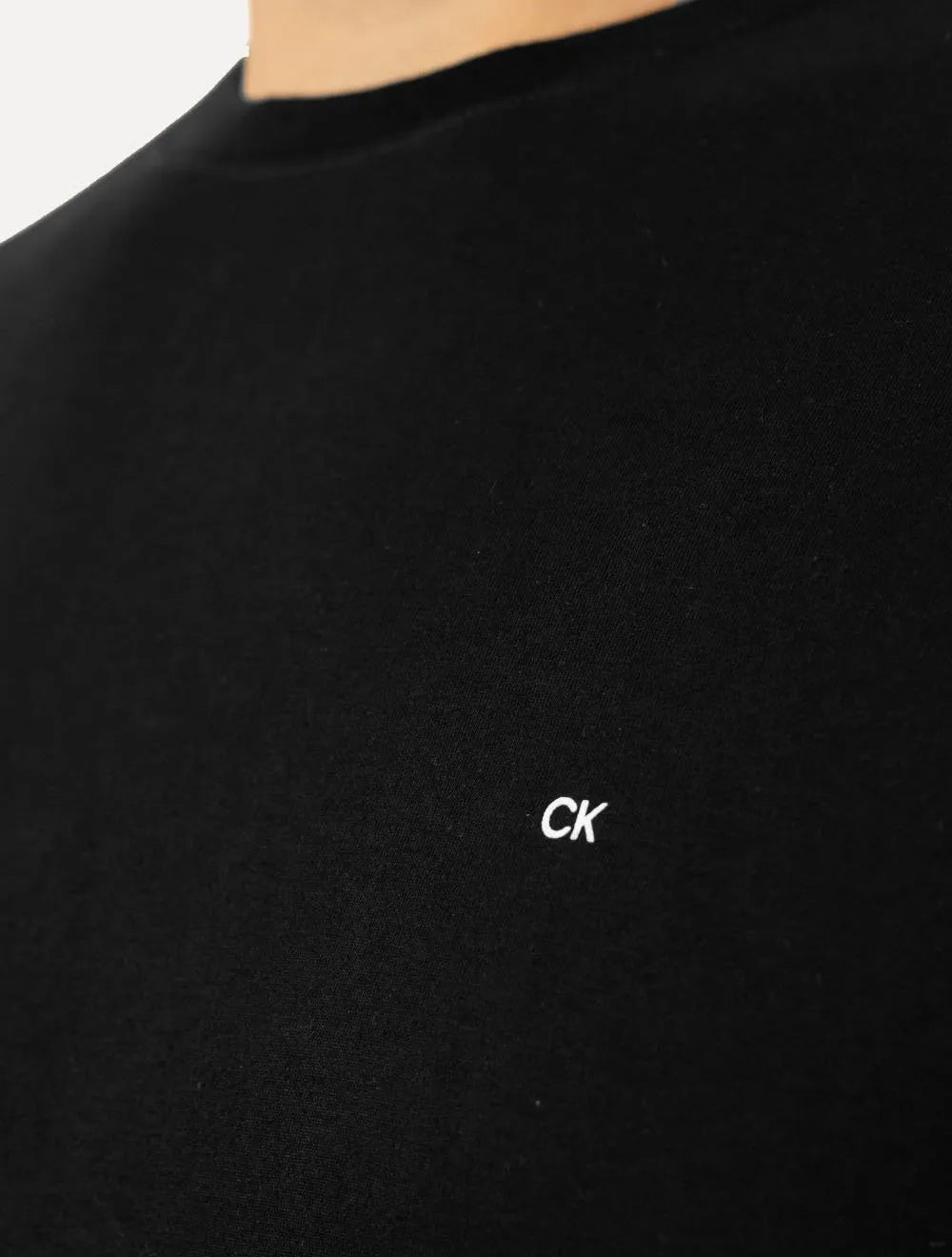 Camiseta Calvin Klein Masculina Meia Malha Basica CK Preta