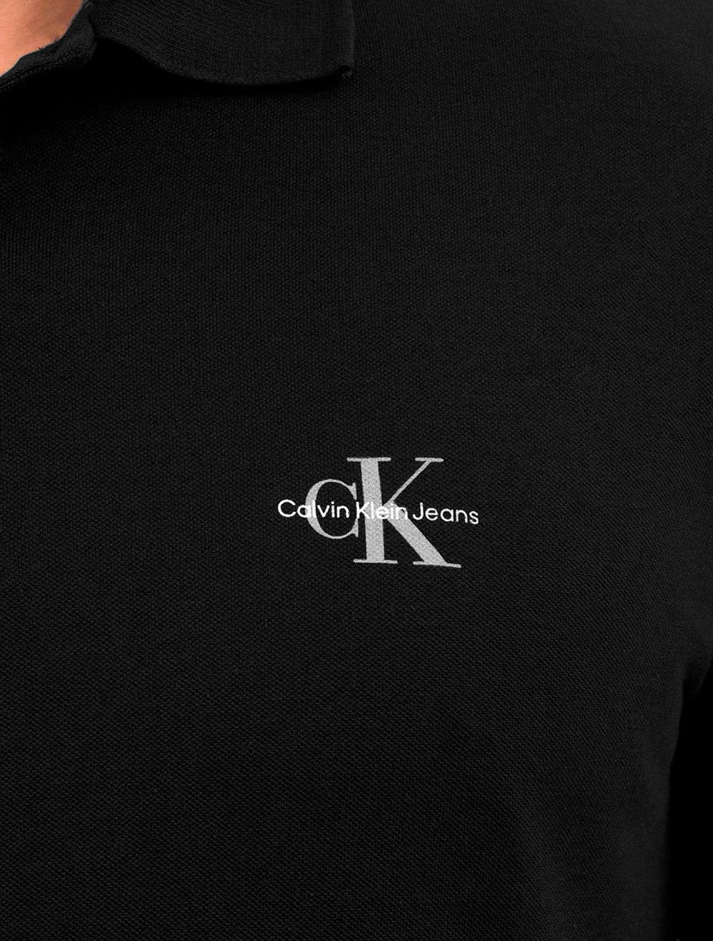 Polo Calvin Klein Jeans Masculina Piquet Regular Re Issue Preta