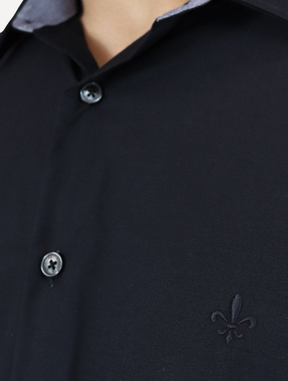 Camisa Dudalina Masculina Comfort Tricoline Lisa Azul Marinho