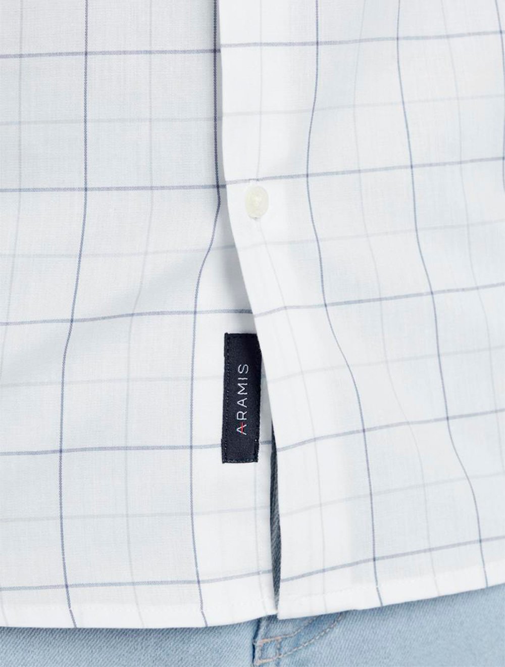 Camisa Aramis Masculina Regular Tricoline Large Xadrez Off-White