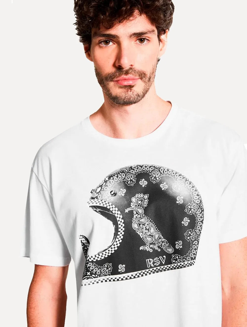 Camiseta Reserva Masculina Helmet Bandana Branca