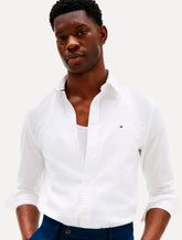 Camisa Tommy Hilfiger Masculina Regular Flex Pop Dobby Branco