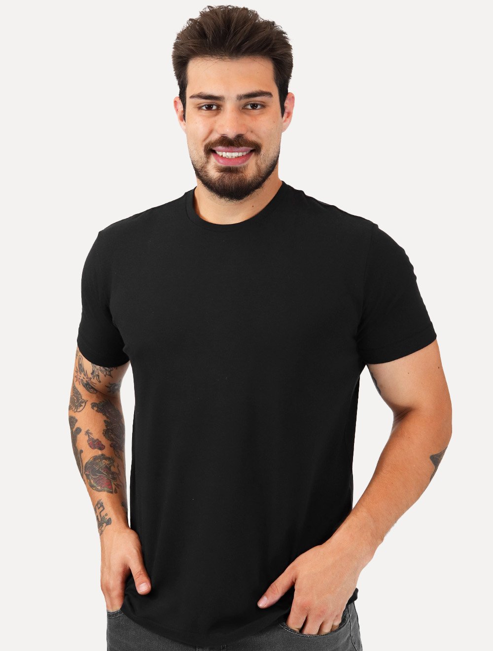 Camiseta King & Joe Masculina Cotton Premium Flex Preta