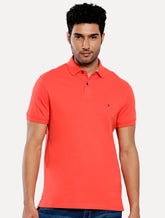 Polo Tommy Hilfiger Masculina Regular Piquet 1985 Laranja