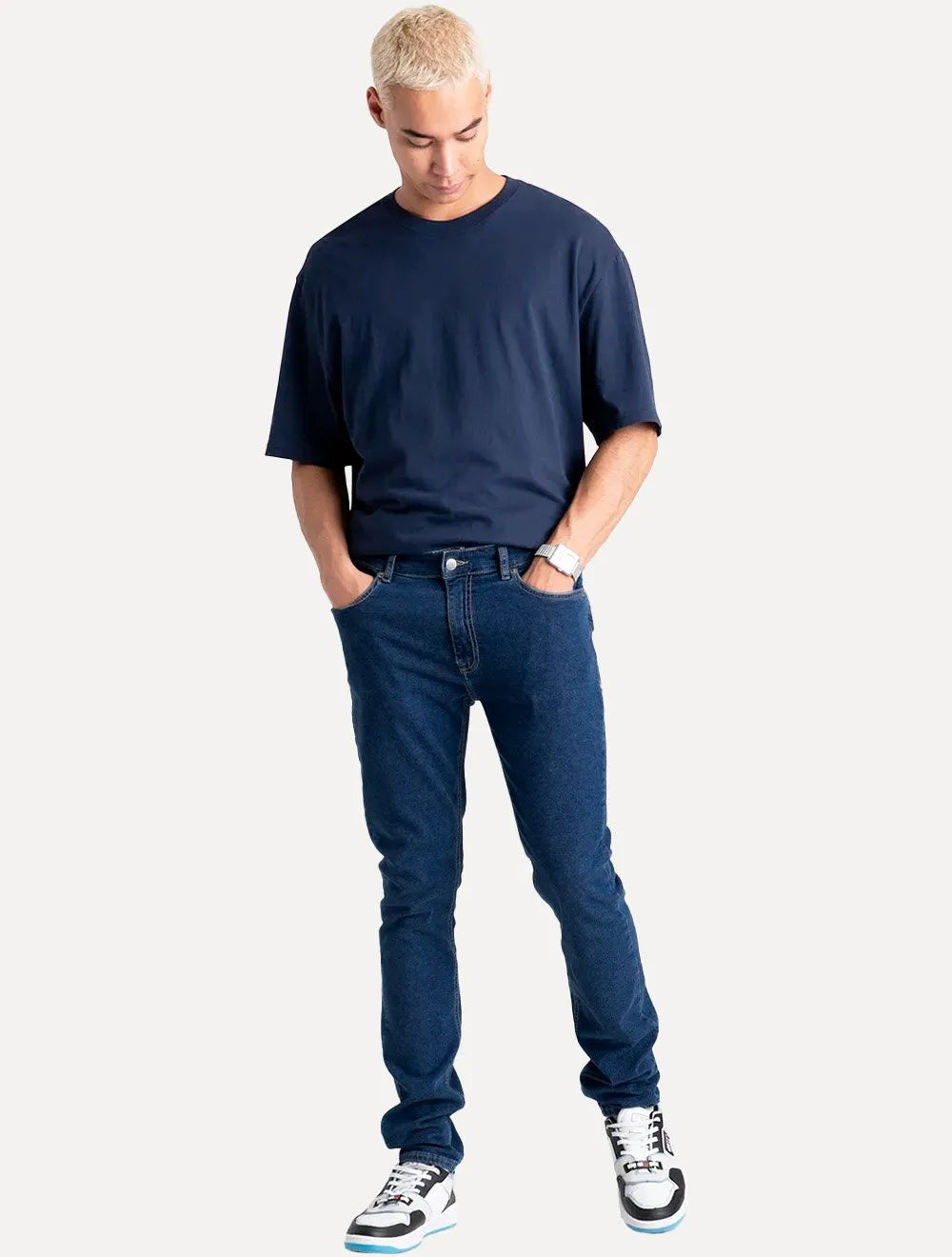 Calça Tommy Jeans Masculina Skinny Simon Denim Azul Médio