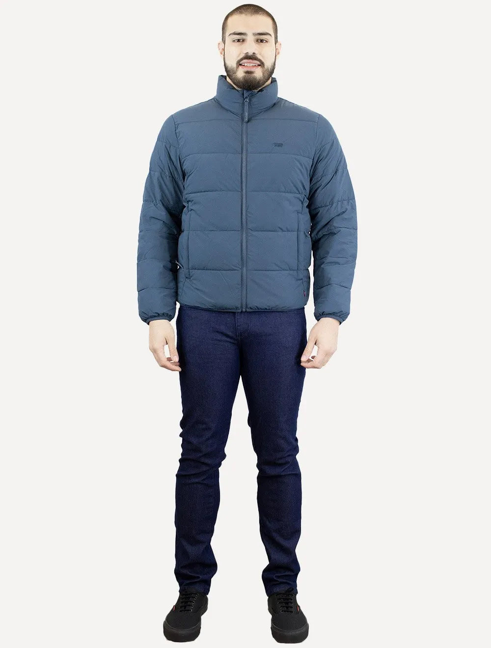 Jaqueta Levis Masculina Puffer Packable Quilted Azul Escuro