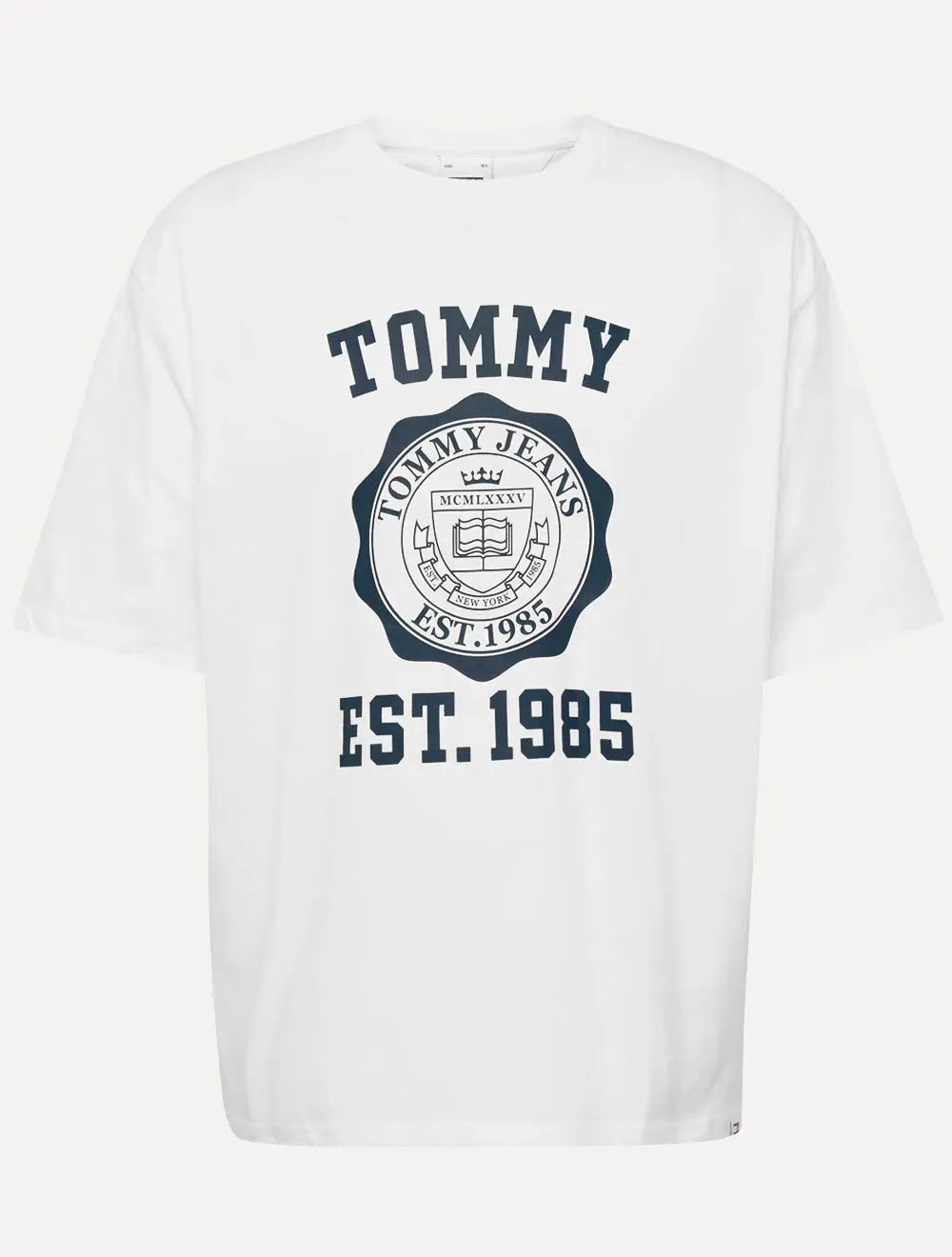 Camiseta Tommy Jeans Masculina Oversized Varsity Badge Branca