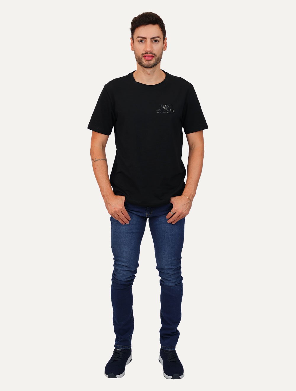 Camiseta Ellus Masculina Slim Cotton Made To Last Preta