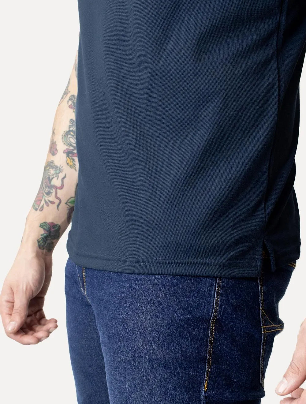 Polo Dixen Masculina Piquet Gola Lisa Azul Marinho