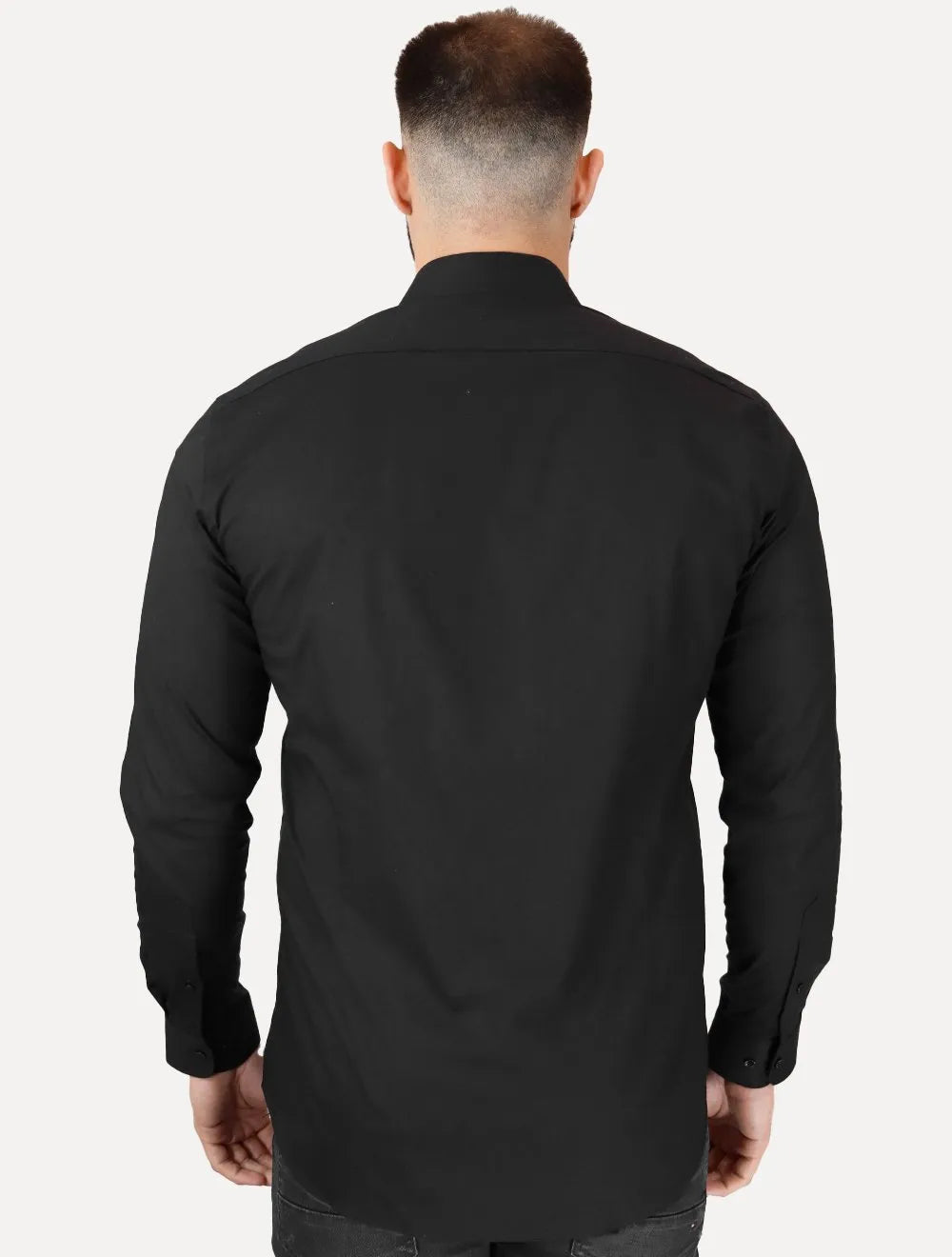 Camisa Aramis Masculina Slim Tricoline Liso Stretch Preta
