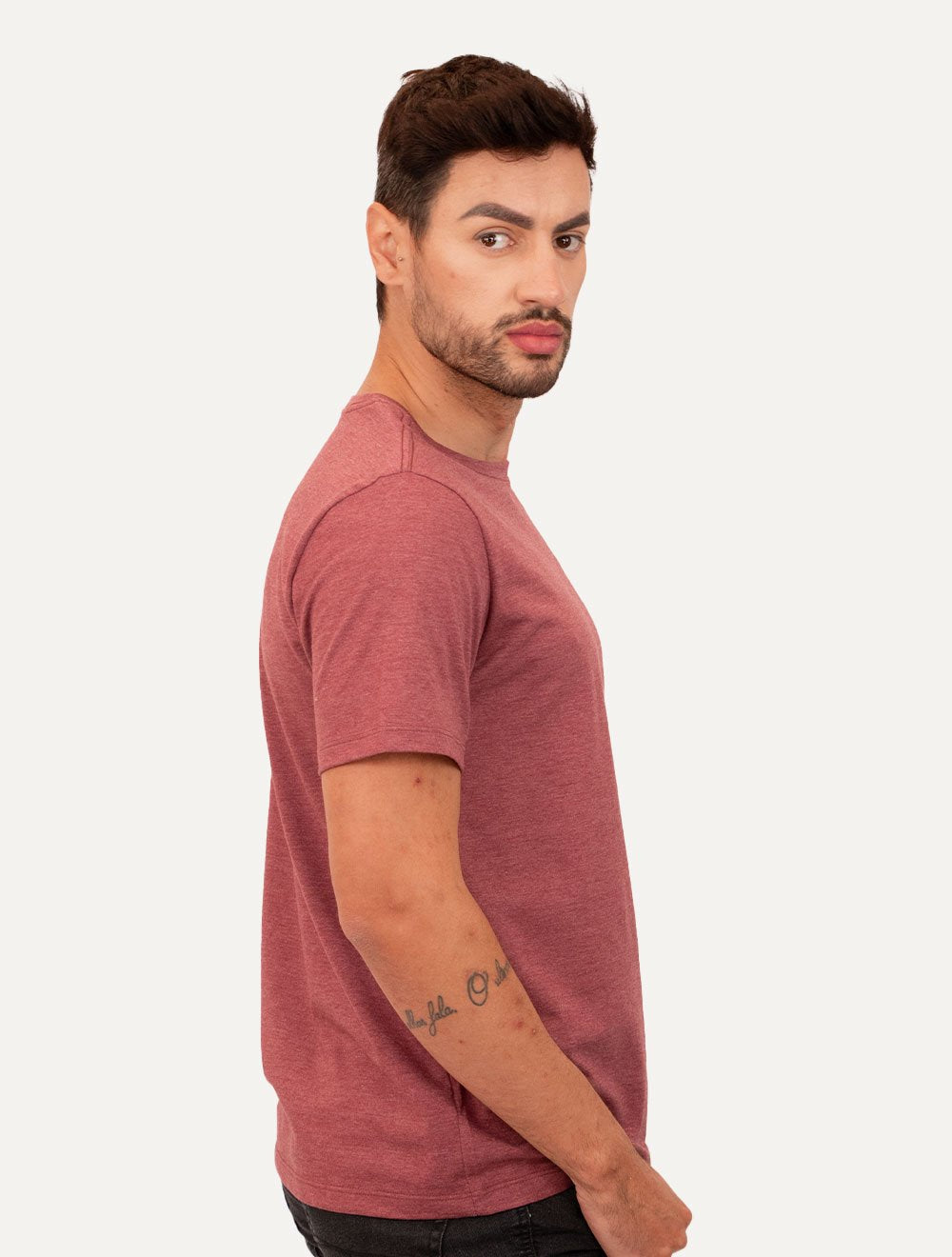 Camiseta Dudalina Masculina Melange Color Vermelho Mescla