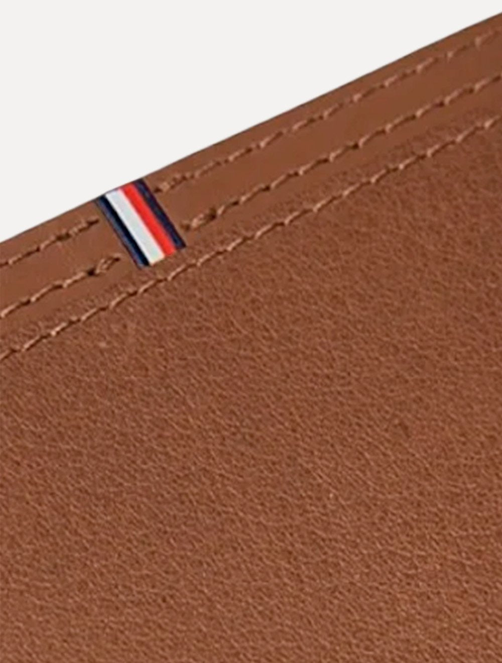 Carteira Tommy Hilfiger Masculina Couro Central Mini Flag Marrom