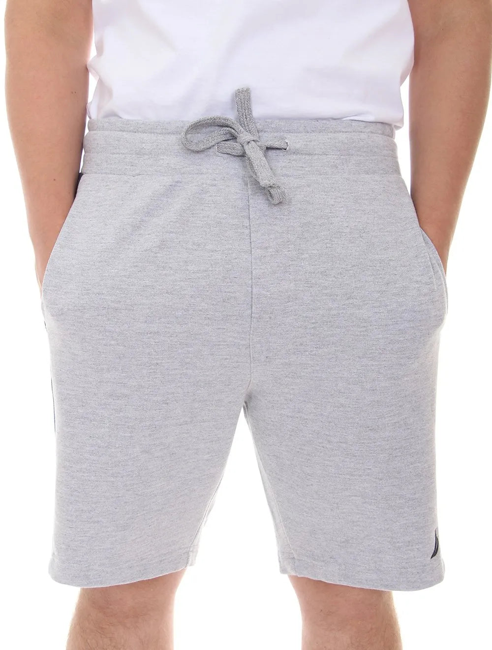 Bermuda Nautica Masculina Moletom Core Navy Side Cinza Mescla