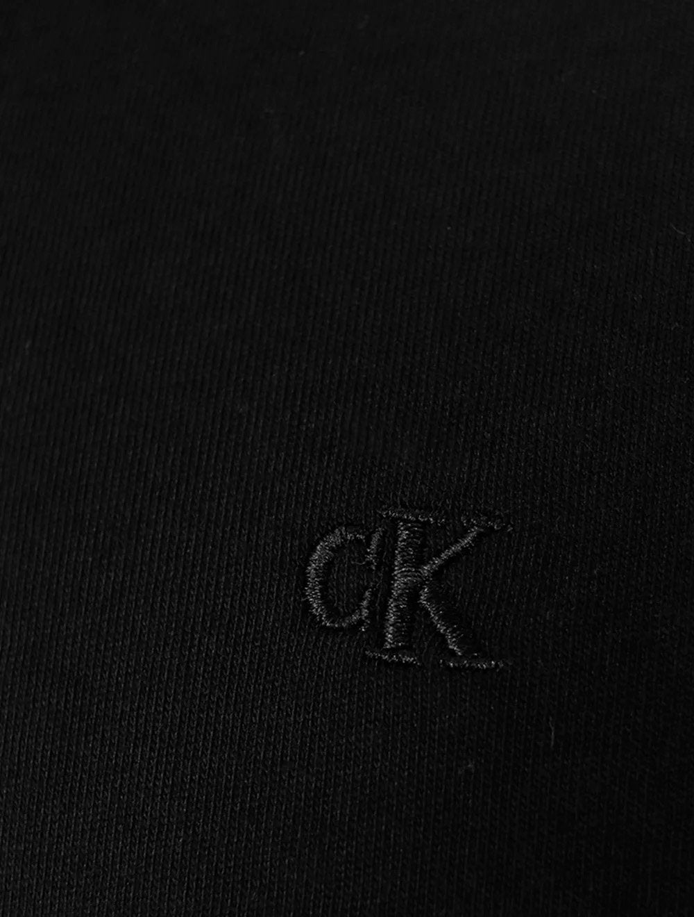 Camiseta Calvin Klein Jeans Masculina Manga Longa Embroidered CK Frontal Preta