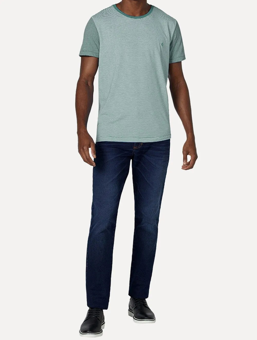 Camiseta Dudalina Masculina Sport Double Stripes Verde Claro