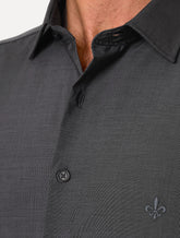 Camisa Dudalina Masculina Manga Curta Slim Wrinkle Free Chumbo