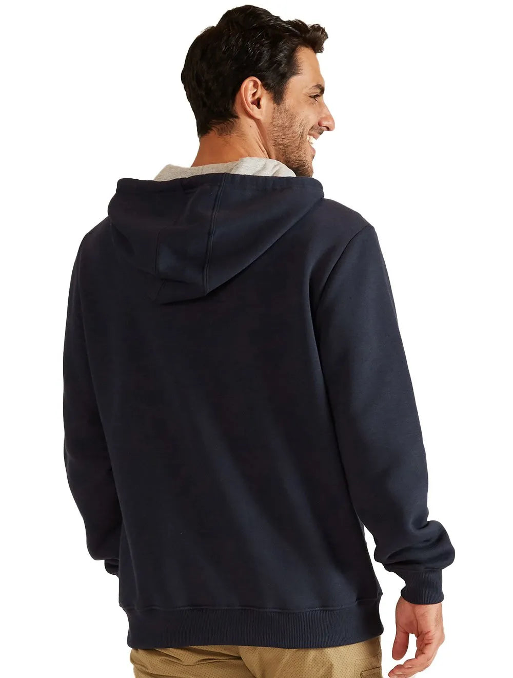 Moletom Nautica Masculino Hoodie Full-Zip Embroidered Azul Marinho