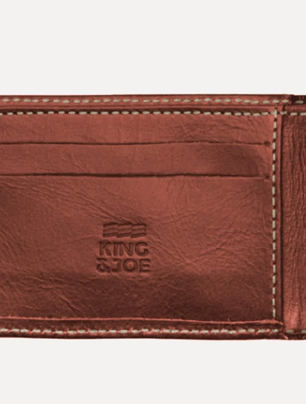 Carteira King & Joe Masculina Couro Horizontal Pesponto Conhaque
