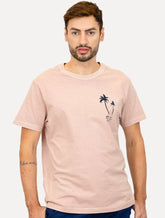 Camiseta Osklen Masculina Regular Stone Palm Sketches Rosa Claro