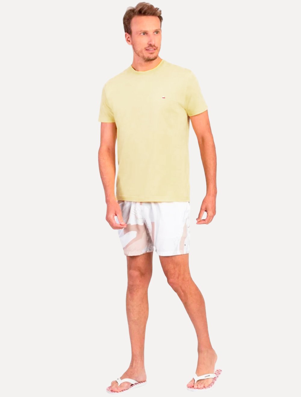 Camiseta Aramis Masculina Basic Lisa Amarelo Claro
