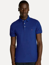 Polo Tommy Hilfiger Masculina Slim Piquet 1985 Azul Lazuli