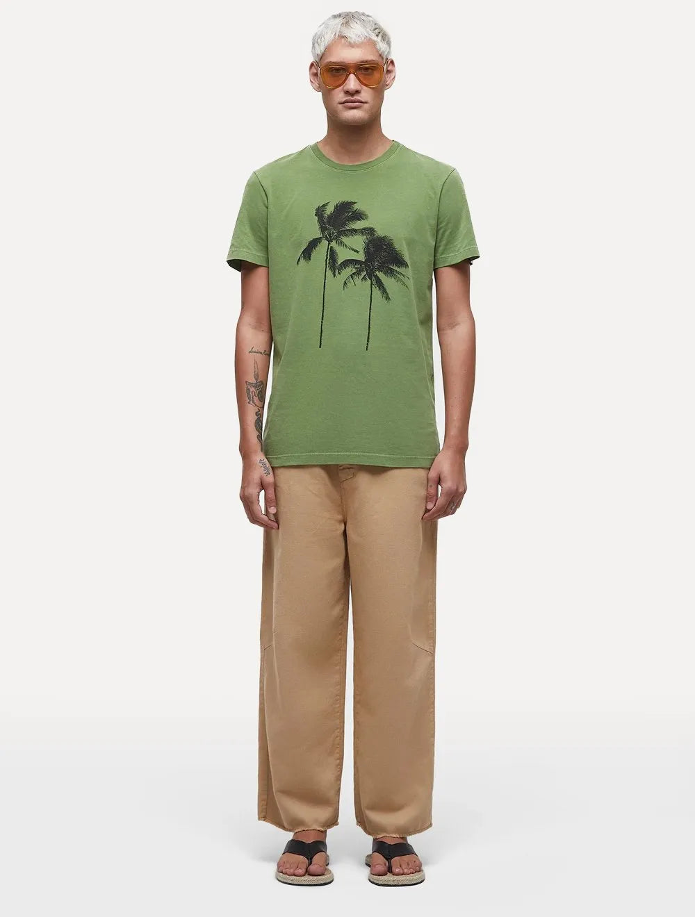 Camiseta Osklen Masculina Slim Stone Coconut Tree Verde
