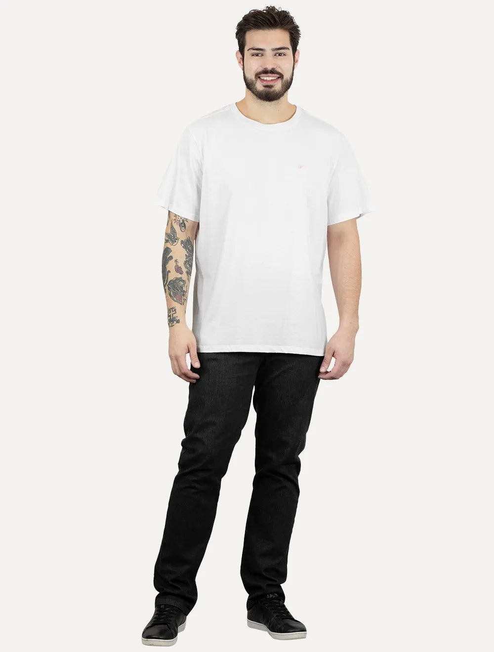 Camiseta Ellus Masculina Cotton Fine Easa Duocolor Branca