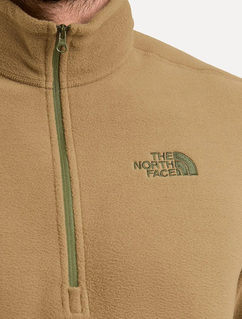 Blusa The North Face Fleece TKA 100 Glacier 1/4 Zip Dark Logo Marrom