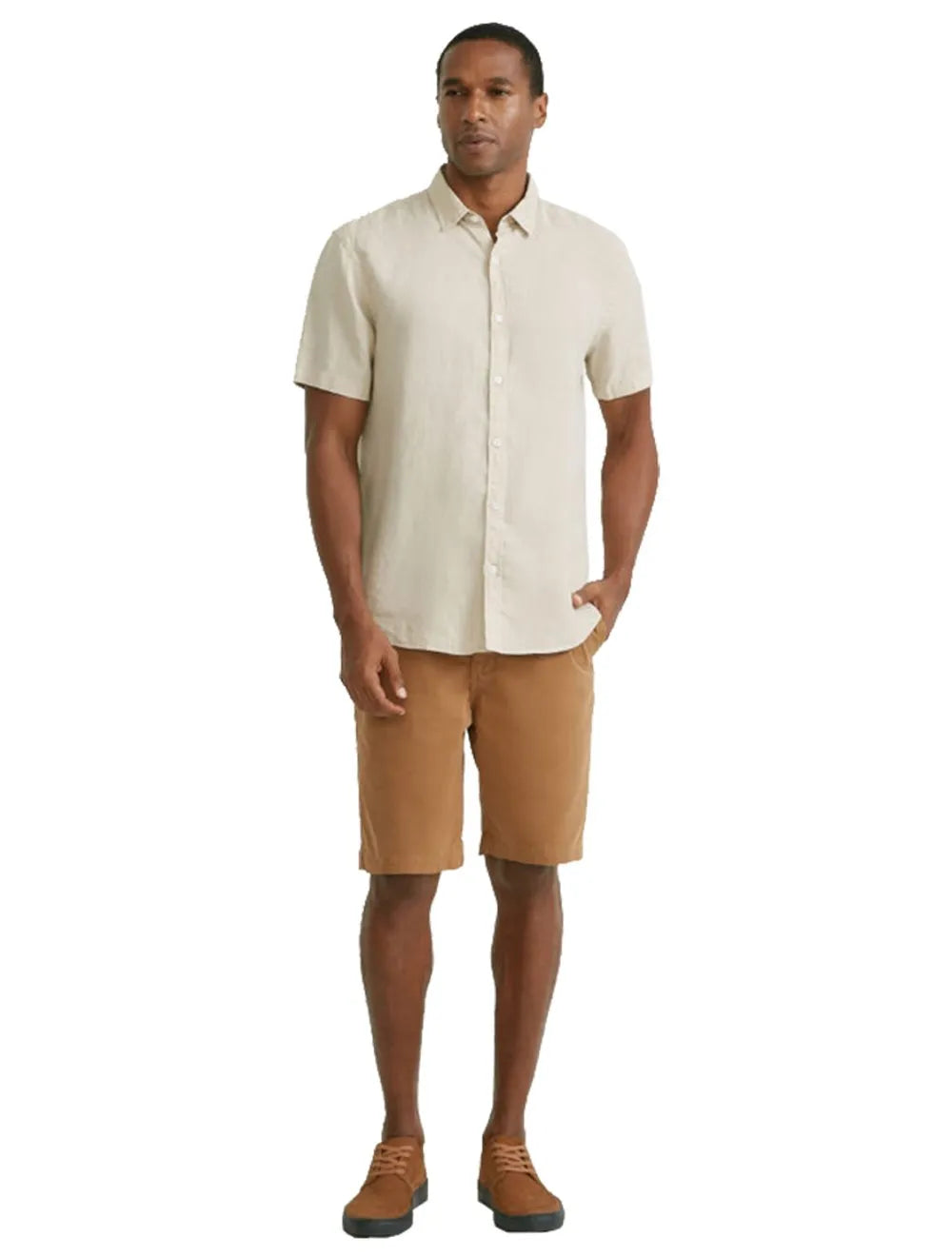 Bermuda Foxton Masculina Chino Casual Camelo Marrom