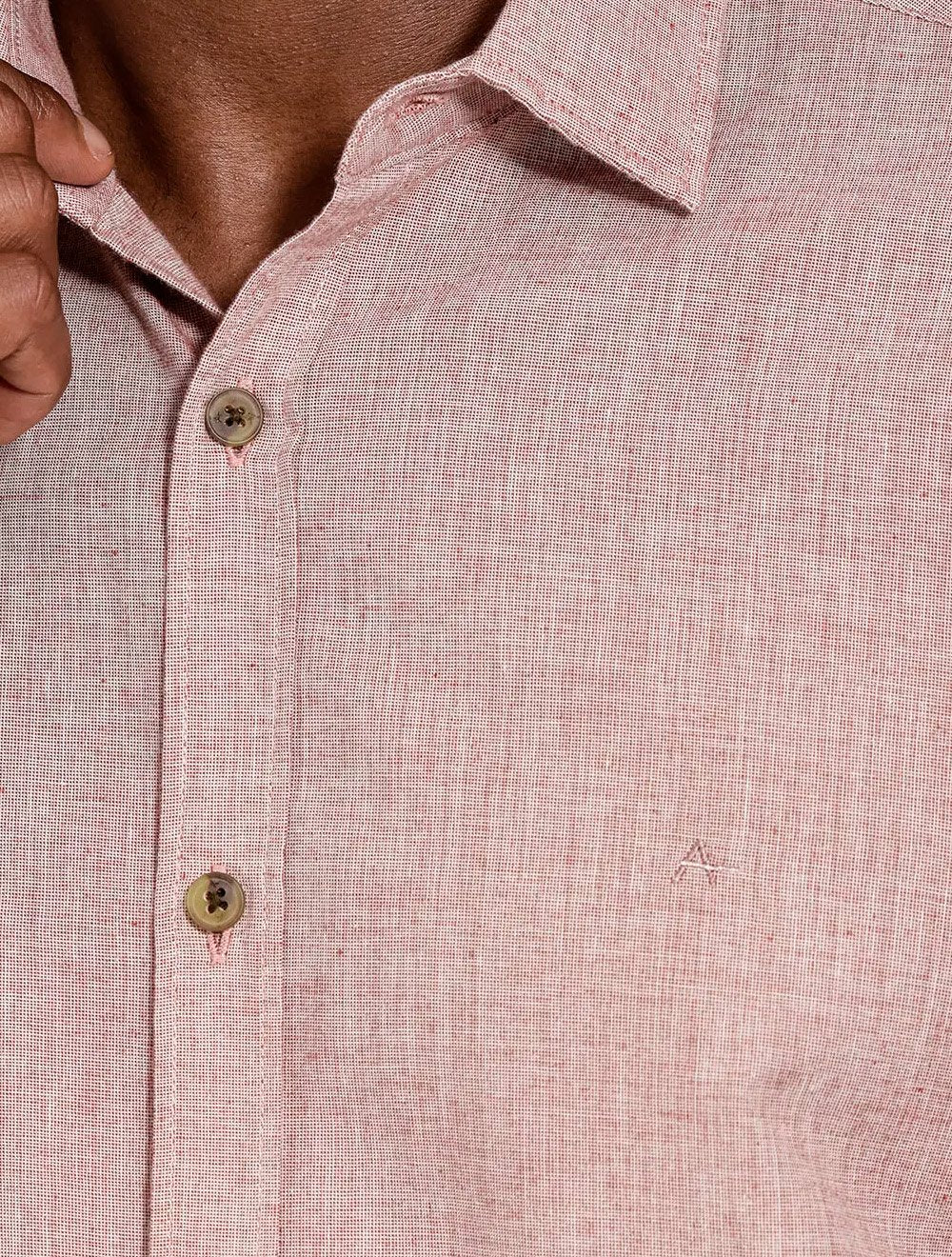 Camisa Aramis Masculina Regular Loop Flame Altino Rosa Mescla