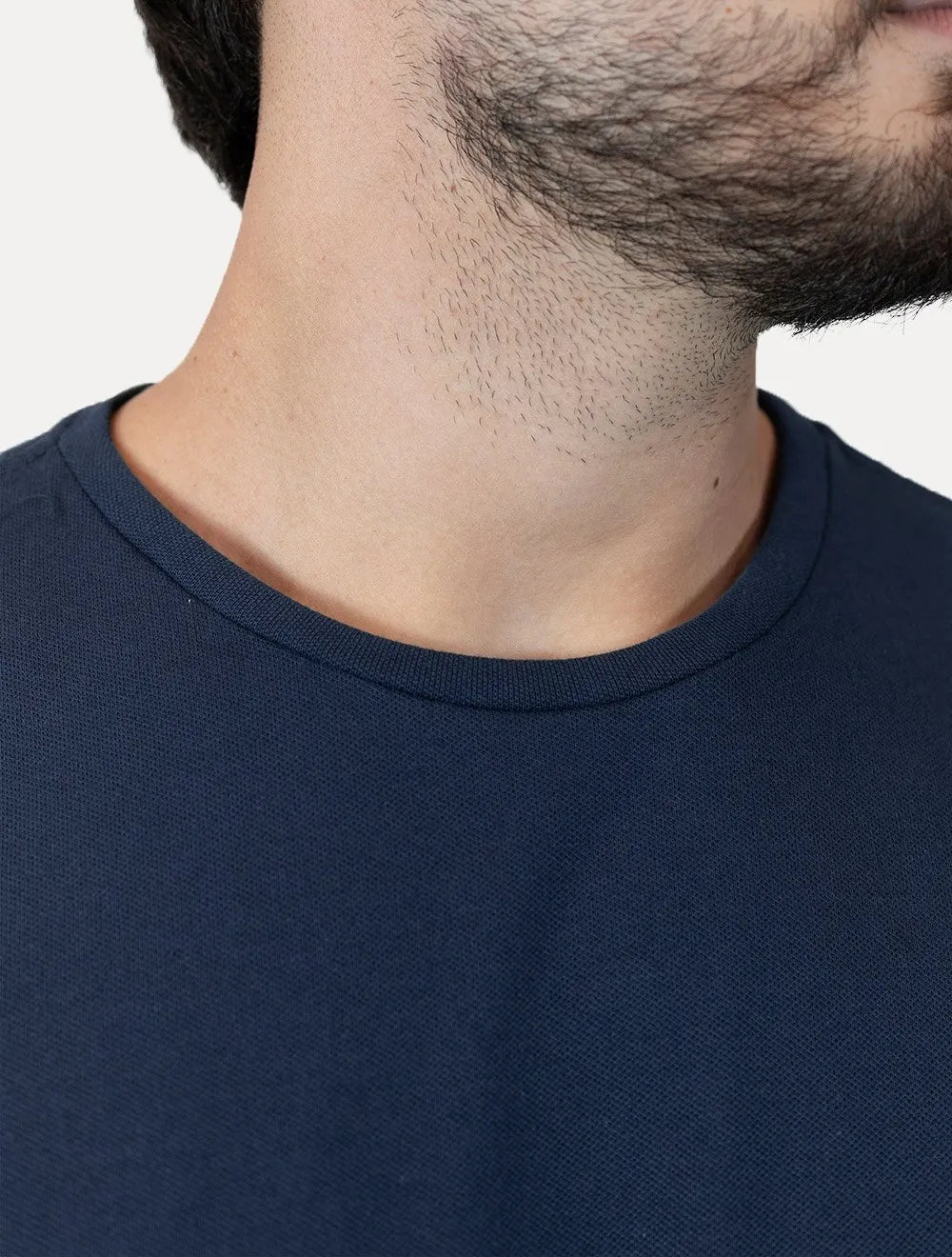 Camiseta King & Joe Masculina Comfort Piquet Premium Azul Marinho